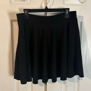Textured Black Skater Skirt